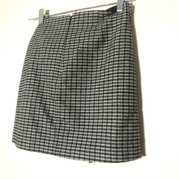 WILFRED | Wrap Front Skirt Tie Dorine Wool Plaid Houndstooth Mini Aritzia 00 xxs - Picture 5 of 6